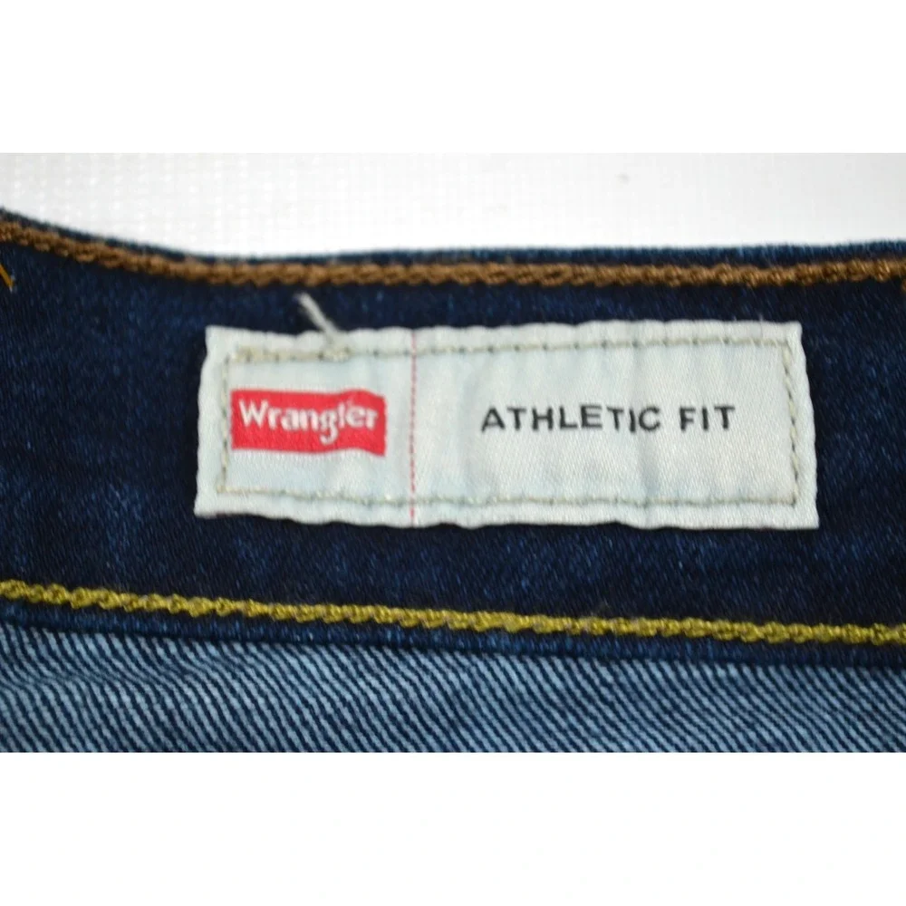 Wrangler Five Star Jeans Athletic Fit Blue Denim Jeans Mens 38x32 Dark Wash Nwts